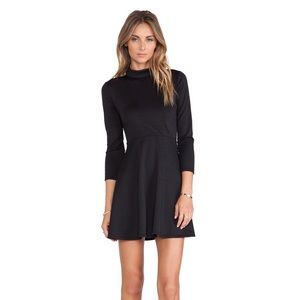 Flirt n’ Flare Textured Black Mini Dress